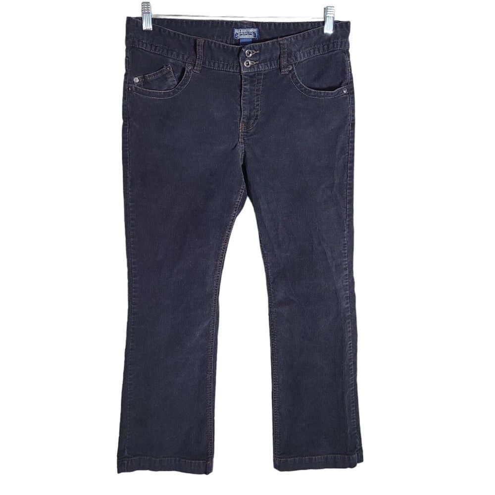 Ralph Lauren Polo Jeans Size 12 X 30 Boot Cut Corduroy Pants Gray Flap Pocket